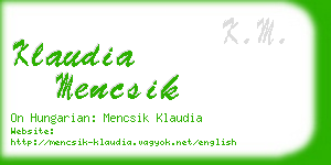 klaudia mencsik business card